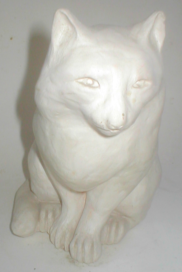 Stone carving of a cat